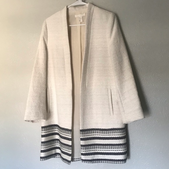 H&M Jackets & Blazers - NWOT H&M Cream and Black Coat - Anthropologie Style